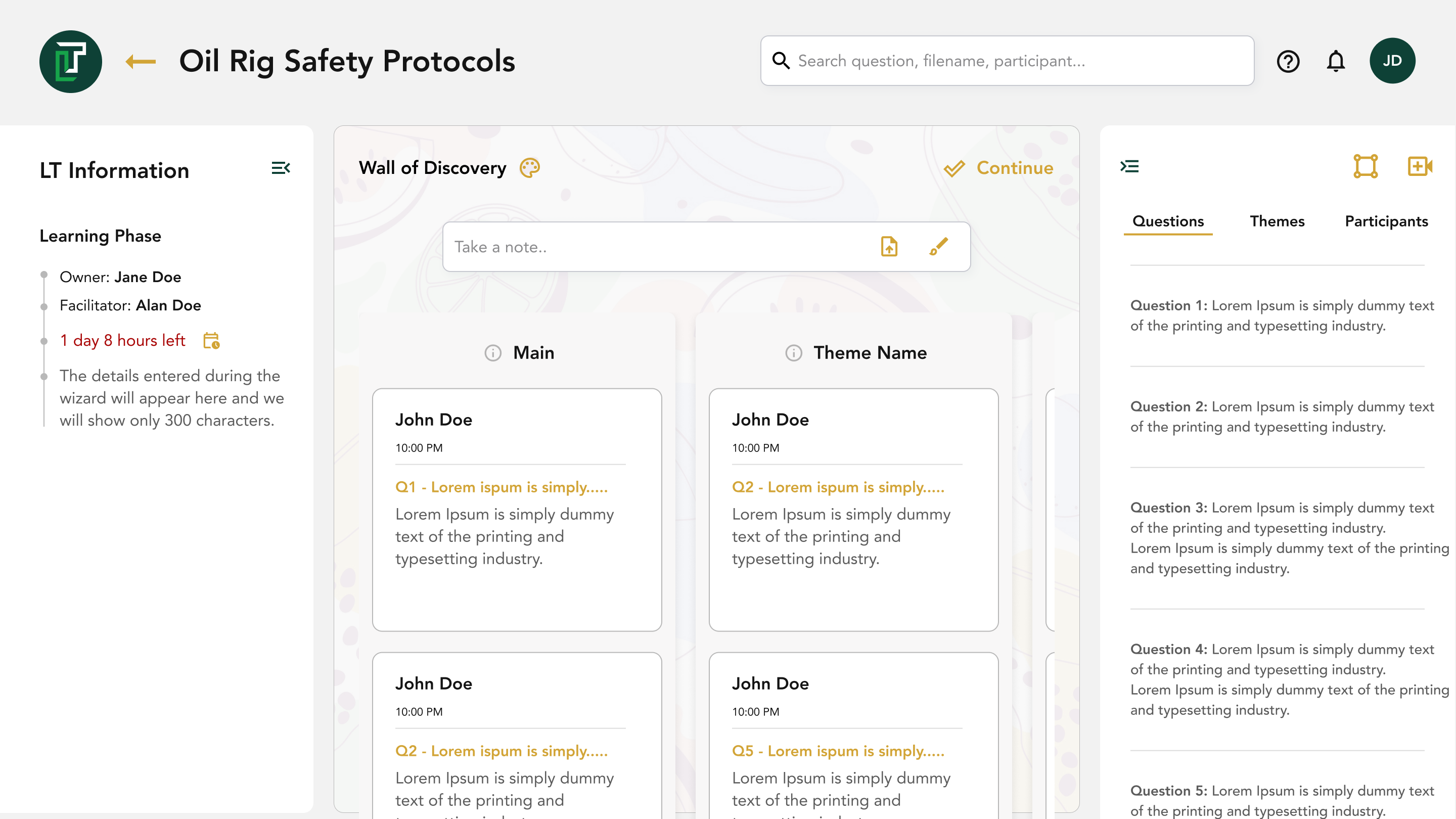 OLT dashboard preview