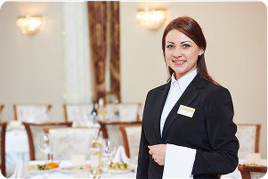 Hotel restaurant staff member
