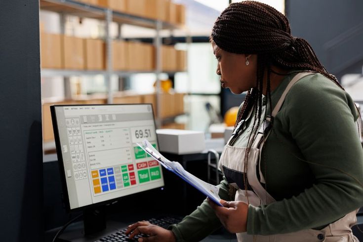 Retail associate reviewing store operations