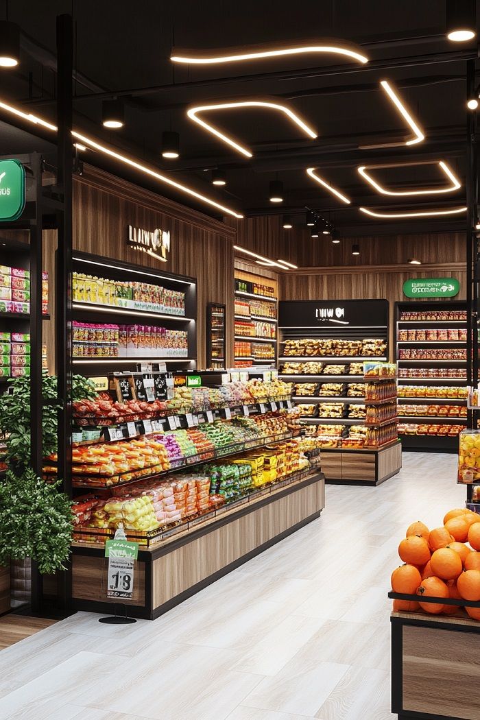 Retail store grocery aisle
